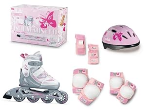 Fila Girls' Inline - Patines en línea para niña, tamaño L(35-38), color blanco rosa