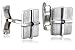 Sterling Silver Matte Square Cuff Links w/  Black Diamond Accent
