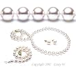AAA Quality 3-Piece Round 7-7.5mm White Akoya SaltWater Cultured Pearl Necklace & Bracelet & Earrings