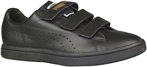 Puma Court Star Velcro Mens Size 10 Black Leather Sneakers Shoes UK 9 EU 43