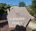 9ft Umbrella Replacement Canopy 6 Ribs in Taupe (Canopy Only)