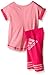 adidas Baby Girls' Short Sleeve Tee and Capri Set, Pink, 24 Months
