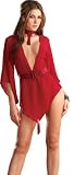 Sexy Red See Through Robe Lingerie - Sheer Sleepwear Set
