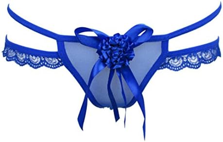 OVERMAL Womens Lace Thongs G-string T-back Panties Lingerie Underwear (Blue)
