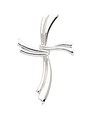 14K White Gold Modern Fashion Cross Pendant - 49.25x30.50mm -- LIFETIME WARRANTY