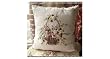 Hand Ribbon Embroided Flowers Basket Cushion Cover