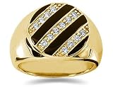 0.70 CTW Men's Diamond Ring in 14K Yellow Gold
