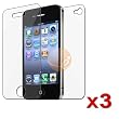3 Front & 3 Back Reusable Screen Protector for Apple iPhone 4