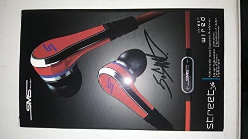 Street by 50 Cent: Wired in-Ear Headphones w/Tangle-Free Flat Cable, 3-Button Remote/Microphone - Red/Black
