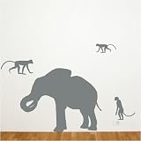 The Friendly Elephant Wall Decal (Grey)