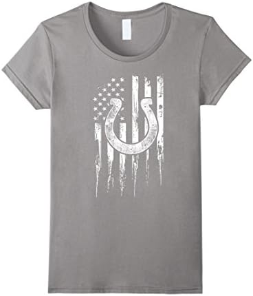 Women's American horse flag Large Slate