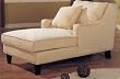 Microfiber Chaise Lounge in Creme Color Finish