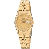 Seiko Wrist Watches-Seiko SWZ058 Ladies Gold-Tone Casual Watch, Gold by Seiko