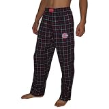 Mens NBA Detroit Pistons Plaid Cotton Thermal Sleepwear / Pajama Pants - Dark Blue & Red (Size: M)