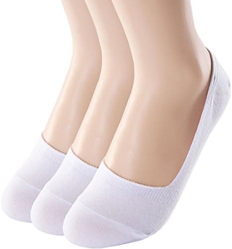 ToeSuit Mens Anti-Slip, Prevention of transform Low Cut Liner No Show Socks/IAS009-3WHITE-M