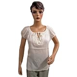 Womens Boho Fashion White Cotton Designer Embroidered Blouse Tunic Top Large Size