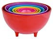 Zak Designs Assorted Red Brights 6-Piece Large Footed Bowl Set