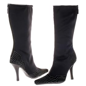 DIVERSE Samantha LE Womens Leather Knee High Dress Boots Shoes Heels Black