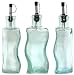 Spanish Recycled Glass Jigsaw Oil Bottle 8"H 13oz Set / 3