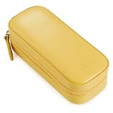 Cathy's Concepts Leather Oblong Zip-Around Jewelry Case, Cornsilk Yellow