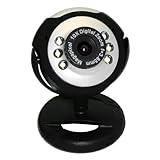 Round Webcam with Microphone and LED light for Night Vision