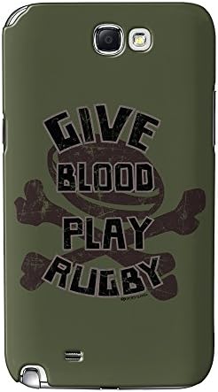 Sporty - Give Blood Play Rugby #20145 Full Wrap High Quality 3D Printed Case, Snap-On Cover for Samsung Galaxy Note 2 by Sporty Slang