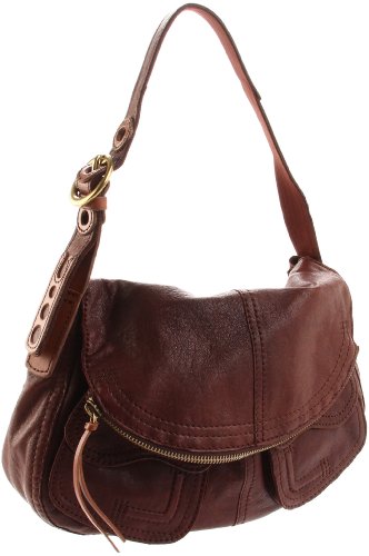 Lucky Brand Stash Leather Foldover Hobo,Vintage Brown,one size