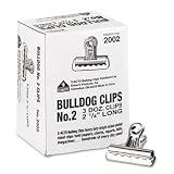 New-Boston 2002 - Bulldog Clips, Steel, 1/2 Capacity, 2-1/4w, Nickel-Plated, 36/Box - EPI2002