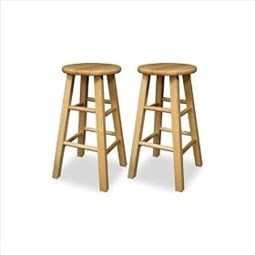 Winsome 24 Counter Height Bar Stools in Natural (Set of 2) by Winsome