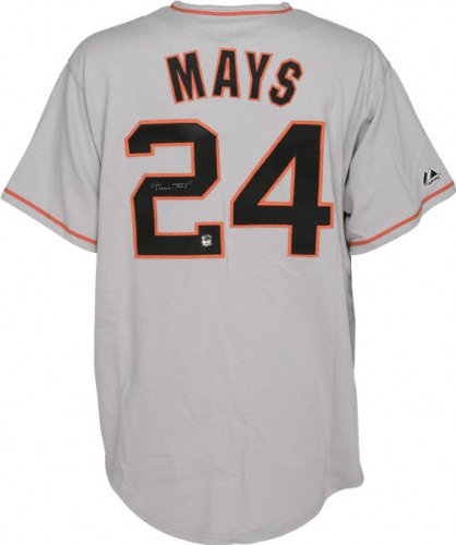 Willie Mays Autographed Authentic San Francisco Giants Grey Jersey