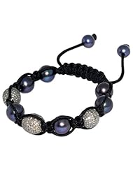 925 Sterling Silver 3.42ct Diamond Macrame Bracelet Fashion Jewelry