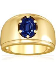 18K Yellow Gold Oval Cut Blue Sapphire Solitaire Ring