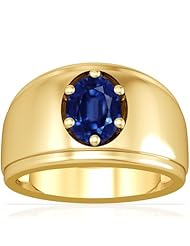 14K Yellow Gold Oval Cut Blue Sapphire Solitaire Ring