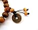 OVALBUY Tibetan 10mm Peach Wood Beads Buddhist Prayer Wrist Mala Bracelet
