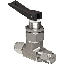 Ham-Let H1200 Series  Stainless Steel 316 Toggle Valve, Inline, 1/8" Let-Lok Fitting
