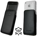 Original Suncase Lederetui fuer Apple iPhone 3GS 16GB / 32GB Leder Etui Tasche *Spezielle Anfertigung* in Schwarz