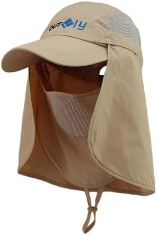 Derkang Fishing Bicycling Climbing Hiking Hat with Removable Sunshield (Khaki)