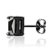 Queen Jewelers Sterling Silver Black Cubic Zirconia 7mm Princess-Cut Stud Earrings
