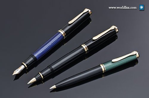 Pelikan Souveran 600 Black/Green GT Ballpoint Pen - 980086 On Sale