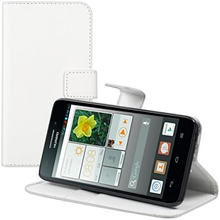 kwmobile Wallet Case for Huawei Ascend G620s - Protective PU Leather Flip Cover with Magnetic Closure, Card Slots and Kickstand