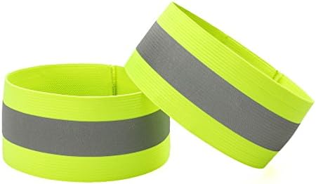 Vikeri Scotchlite Reflective Ankle Belt ¨C Highly Visible Reflective Band with 360 Degree Reflective Strips ¨C Adjustable Reflective Wristbands for Running, Biking, Walking - Green