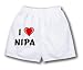 White Boxer Short with I Love Nipa