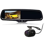 AUTO-VOX Dual Video Inputs 4.3" Auto Adjusting Brightness Car Rear View Mirror with Car Camera for Toyota Honda Nissan Mazda Hyundai Kia Ford Pickup and Most Car Model