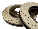DODGE CHARGER 06-07 SRT8 Brake Rotors - Cross-Drilled Slotted - Rear
