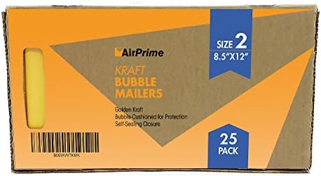 Size #2 8.5"x 12" ~ 25 Kraft Bubble Padded Self-Seal Cushion Envelope Mailers ~ AirPrime