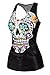 Honeystore Women's Skeleton Skull Digital Printed Sleeveless T Shirt Vest Tank Tops