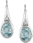 Sterling Silver Blue Topaz and Diamond Earrings