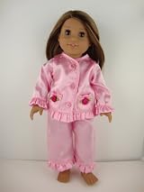 2pc Satin Pajamas in Light Pink Designed for 18 Inch Doll Like the American Girl Dolls Shoes Sold Separately