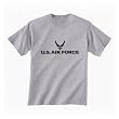 Air Force Short Sleeve T-Shirt - Authentic Military Style Physical Training T-Shirt in gray