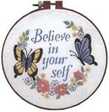 41%2B2WMQ61VL. SL160  Learn A CraftBelieve In Yourself Crewel Embroidery Kit 6 Inch x6 Inch